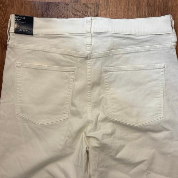 NWT J.Crew Wide Leg Crop Jean In All Day Stretch White Size 33 - Picture 8 of 8